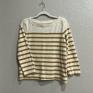 Loft, boho/casual long-sleeve sweatshirt w/ yellow stripes Size M
